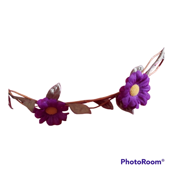 Claire's Purple Floral Girl's Women's Hairband Headband - Picture 3 of 3
